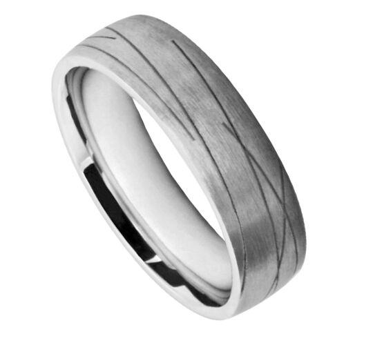 6mm Wedding Ring W7508 | Gents Pattern - Laser Engraving Wedding Ring